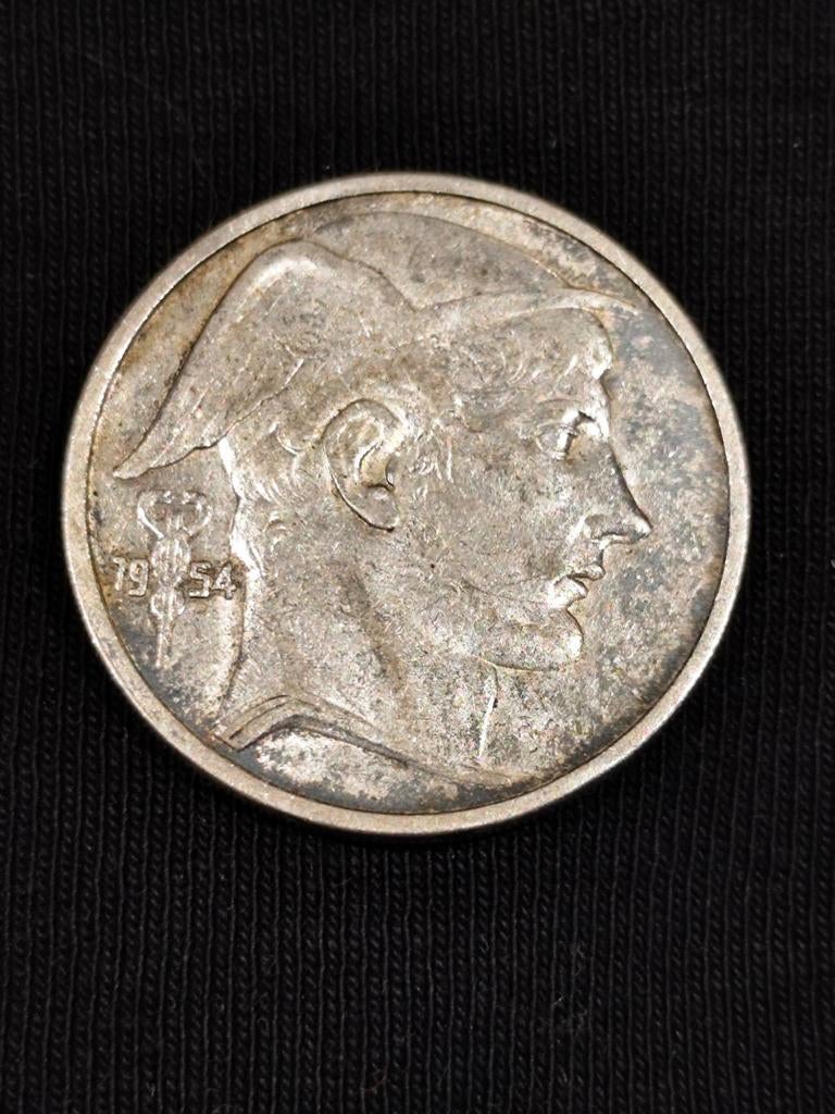 Rare 50 Francs Argent Belgique 1954 - Argent 835‰, Timbres & Monnaies, Enlèvement ou Envoi, Série, Argent