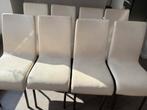 Lot 8 chaises salle manger crème cuir blanc brun marron, Contemporaine, Cuir, Enlèvement, Blanc