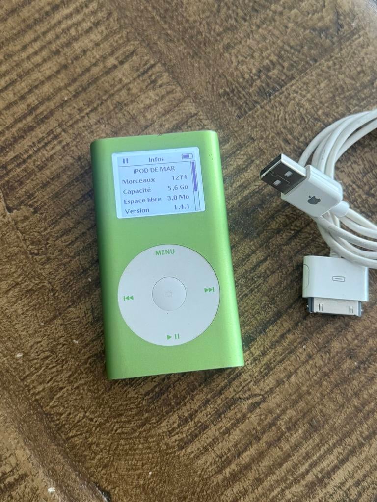 ipod mini 6gb 2ème génération vert, 2 à 10 GB, Vert, Utilisé, Avec radio