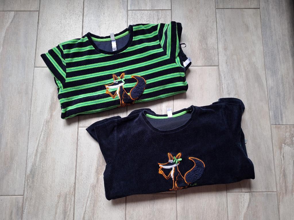 ✿ M140 - Woody pyjama's velours thema vos, Kinderen en Baby's, Kinderkleding | Maat 140, Gebruikt, Meisje, Nacht- of Onderkleding