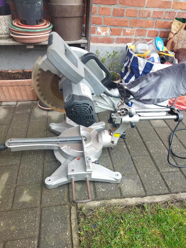 radiaal verstekzaag  afkortzaag, Doe-het-zelf en Bouw, Gereedschap | Zaagmachines, Ophalen, Gebruikt, 70 mm of meer, Afkortzaag