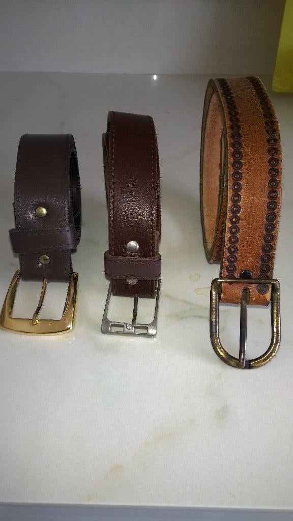 Bruine lederen riemen, Ophalen of Verzenden, Zo goed als nieuw, Bruin, Echt leder