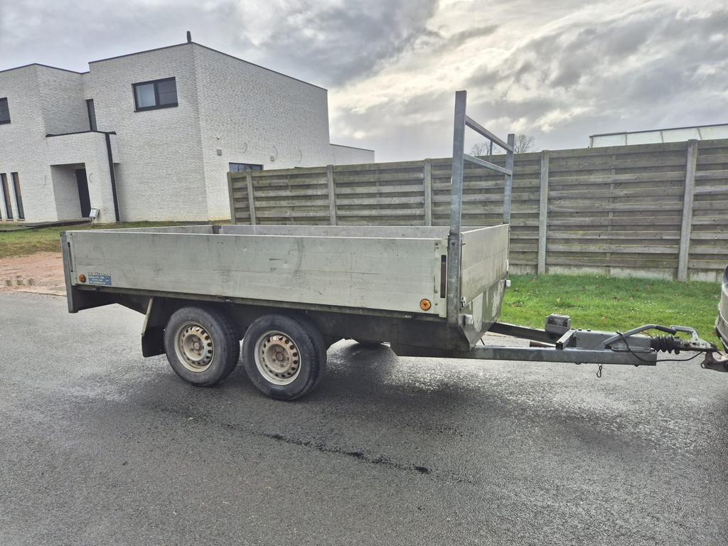 Geremde plateau aanhangwagen dubbelas te koop, Auto diversen, Aanhangers en Bagagewagens, Zo goed als nieuw, Ophalen of Verzenden