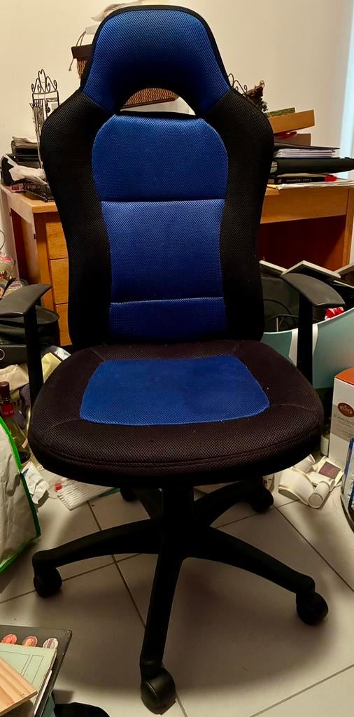 Chaise de bureau, Huis en Inrichting, Bureaustoelen, Ophalen, Gebruikt, Blauw, Gaming bureaustoel