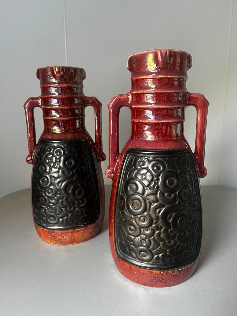 Koppel vintage art deco vazen Ditmar Urbach 'Alienware', Ophalen of Verzenden, Zo goed als nieuw