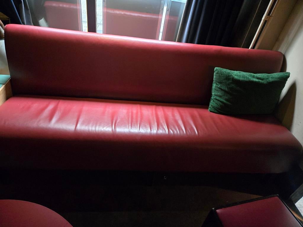 2 zit bank en tafel, Enlèvement, Cuir