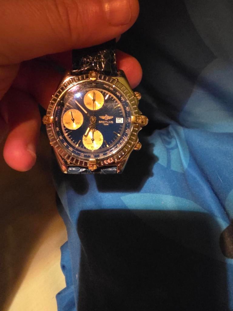 A vendre montre breitling chronographe automatique, Bijoux, Sacs & Beauté, Neuf, Montre-bracelet, Cuir, Breitling