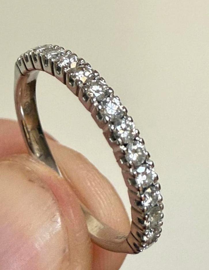 18 karaat gouden ring 15 natuurlijke diamanten/ certificaat!, Bijoux, Sacs & Beauté, Bagues, Femme, 18 à 19, Or, Or, Avec pierre précieuse