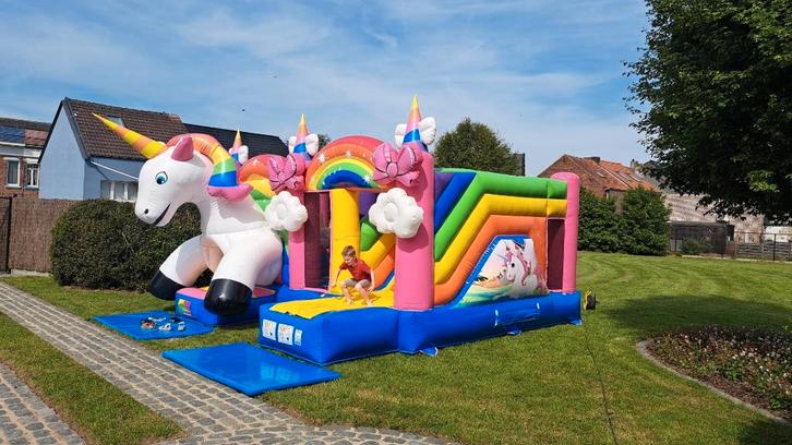 Unicorn springkasteel te huur, Hobby en Vrije tijd, Feestartikelen | Verhuur, Ophalen