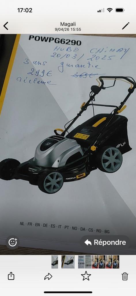 Tondeuse à gazon electrique, Jardin & Terrasse, Enlèvement, Comme neuf