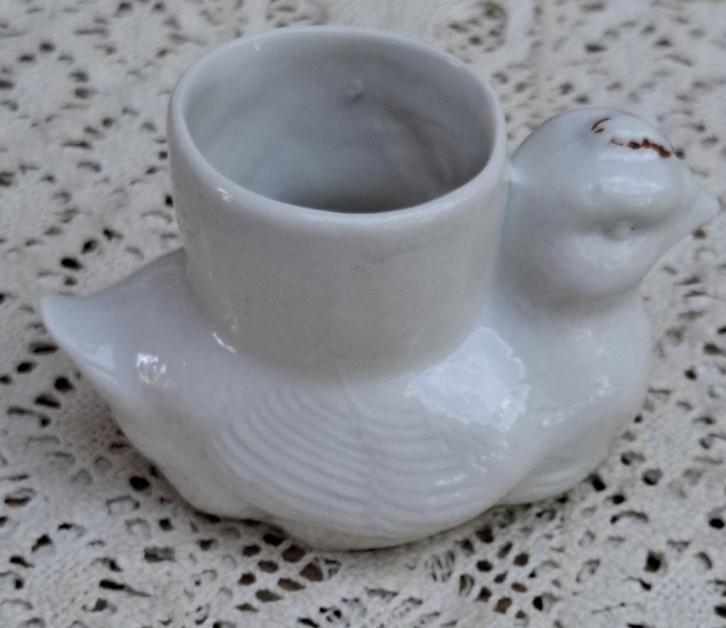 Oud Frans porseleinen eierdopje, kip, Ophalen of Verzenden