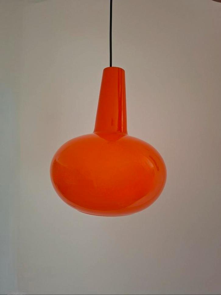 Massimo Vignelli Venini Hanglamp Oranje Glas, Huis en Inrichting, Lampen | Hanglampen, Zo goed als nieuw, Minder dan 50 cm, Glas