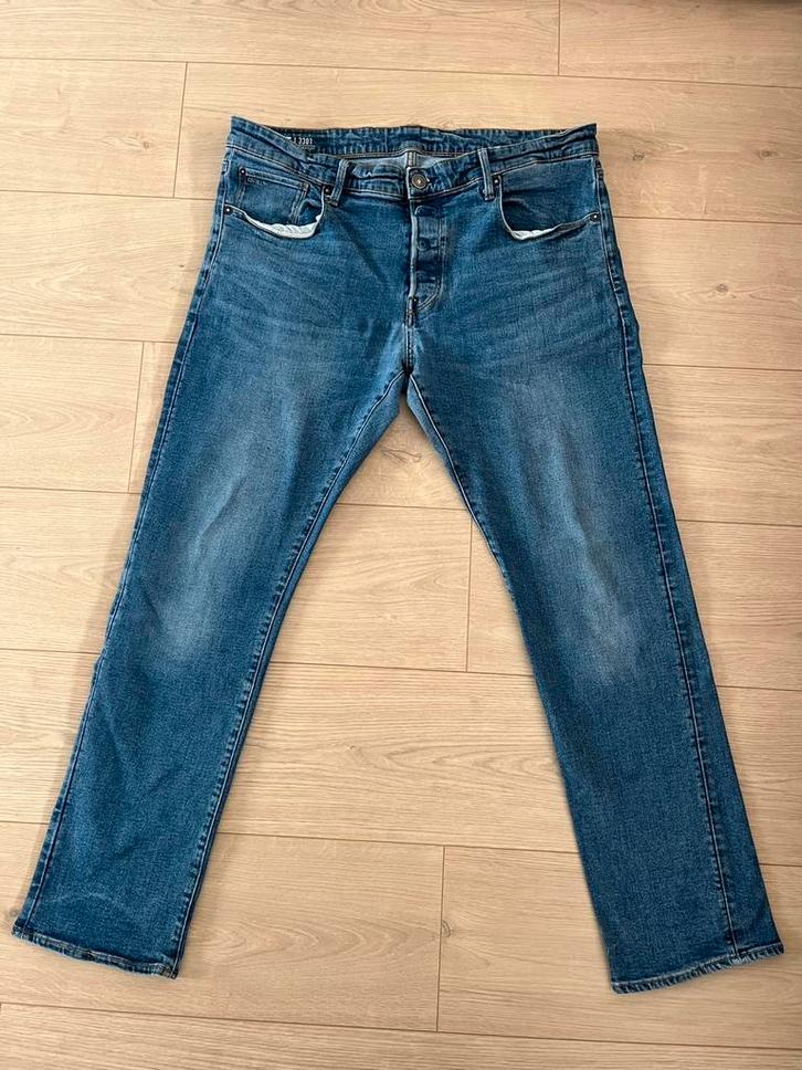 G- star RAW 3301 STRAIGHT broek jeans W38 L32, Kleding | Heren, Spijkerbroeken en Jeans, Zo goed als nieuw, W36 - W38 (confectie 52/54)
