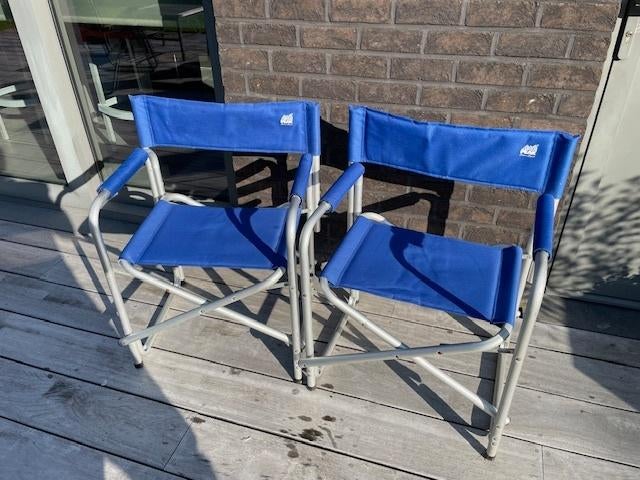 2 regisseurstoelen, alu, opvouwbaar 35 euro/stuk, Caravanes & Camping, Enlèvement, Comme neuf, Chaise de camping