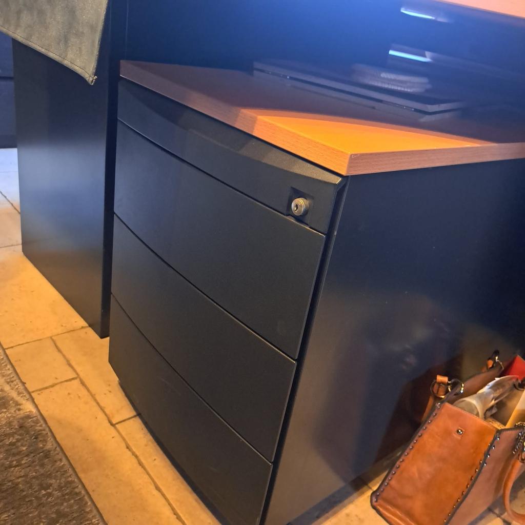 Ladeblok / bureaukast met slot – 3 lades, Enlèvement, Comme neuf, Avec serrure