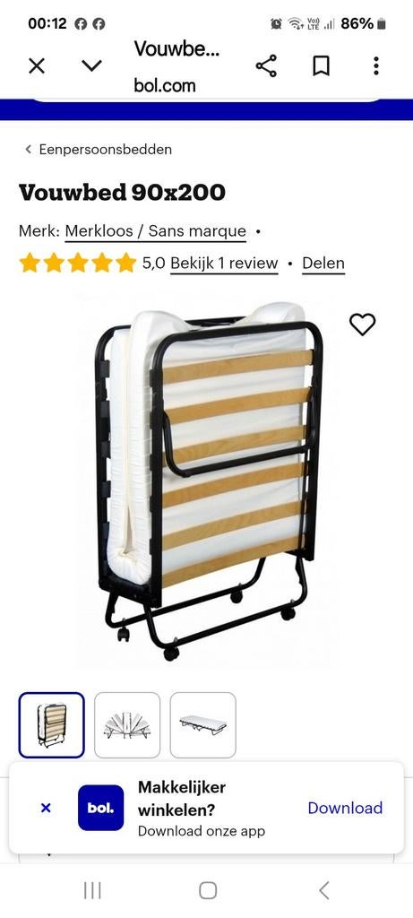 Plooibed met matras, Huis en Inrichting, Ophalen