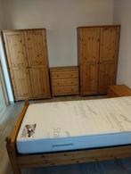 Degelijke slaapkamer grenenhout (bed 90x200), Ophalen, Gebruikt, Eenpersoons, Klassiek