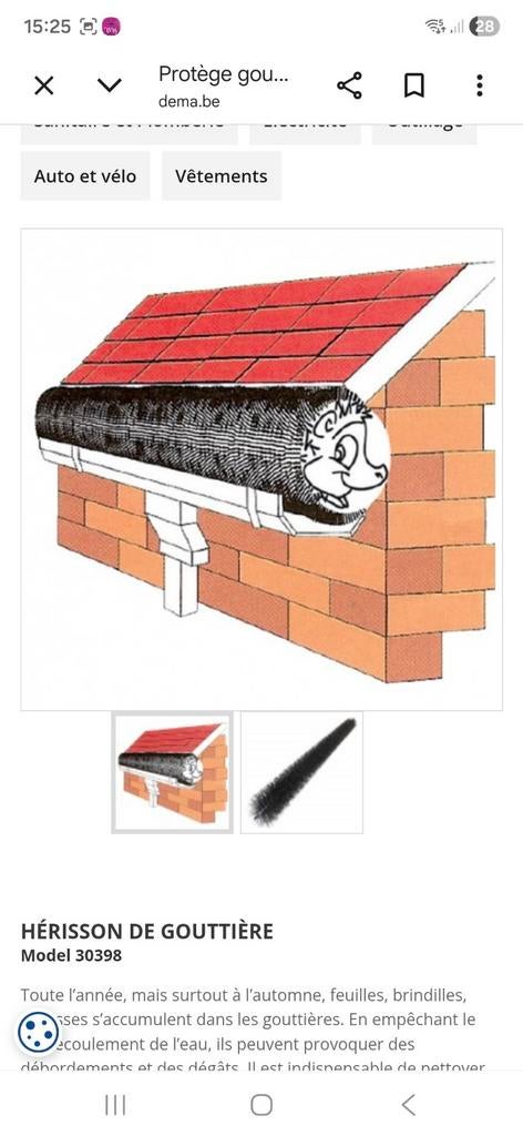 Herrisson pour gouttiere jusque 16cm, Enlèvement ou Envoi