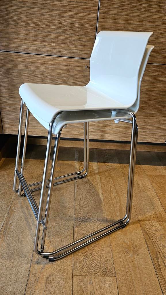 2 Chaises bar ikea. Assise à 65cm., Maison & Meubles, Comme neuf, Enlèvement, Blanc, Deux