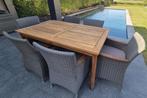 Teak tuinset, Tuin en Terras, Ophalen, Gebruikt, Hardhout, 6 zitplaatsen