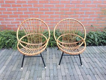 Set vintage rotan KINDER fauteuils beschikbaar voor biedingen