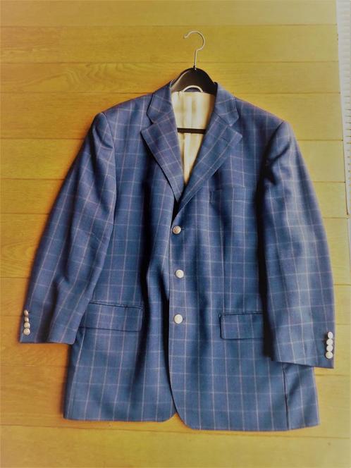 Blauw/grijs geruite blazer – merk: Scabal – maat: S, Vêtements | Hommes, Costumes & Vestes, Comme neuf, Taille 46 (S) ou plus petite