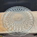 Taartbord, kristalglas, vintage, Ophalen of Verzenden