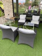 Loungeset, Tuin en Terras, Ophalen, 4 zitplaatsen, Rotan, Zo goed als nieuw