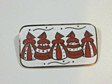 Belle broche émail Russie CCCP 1960 Art populaire, Enlèvement ou Envoi