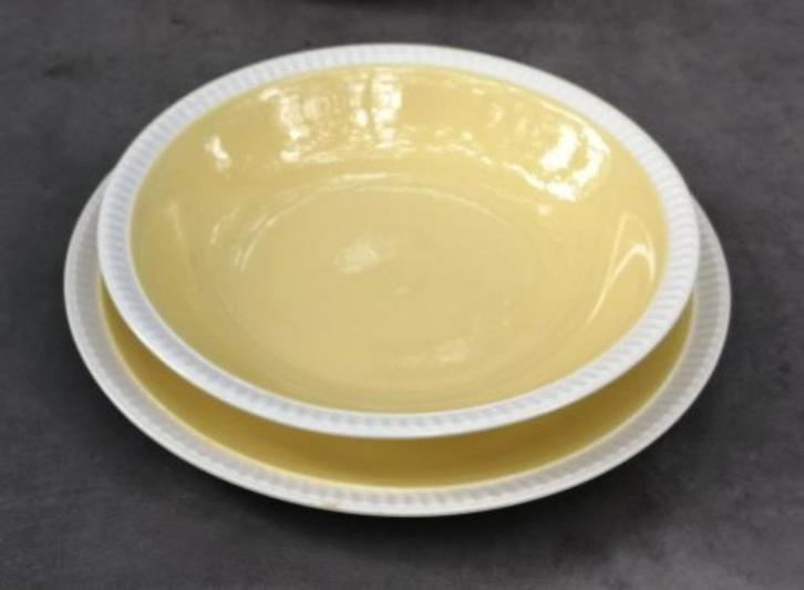 7 ASSIETTES BOCH –  DELTA JAUNE – Boch La Louvière – DELTA, Antiek en Kunst, Curiosa en Brocante, Ophalen of Verzenden