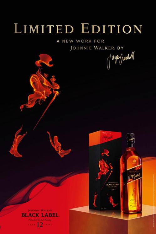 Reclamebord vintage Johnnie Walker Black Label 12 - mancave, Verzamelen, Merken en Reclamevoorwerpen, Nieuw, Reclamebord, Ophalen of Verzenden