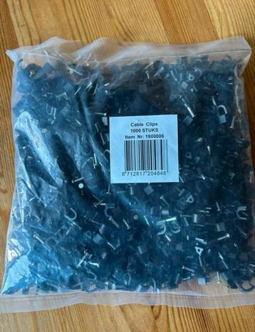Partij kabelclips 20.000 stuks – nieuw in zakken - 7 mm beschikbaar voor biedingen