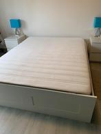 Lit IKEA 160 * 200 Brimnes sans tiroir, Huis en Inrichting, Slaapkamer | Bedden, Ophalen, Wit, Tweepersoons, Zo goed als nieuw