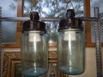 oude bully hanglamp 15 euro per stuk, Ophalen, Zo goed als nieuw, Glas