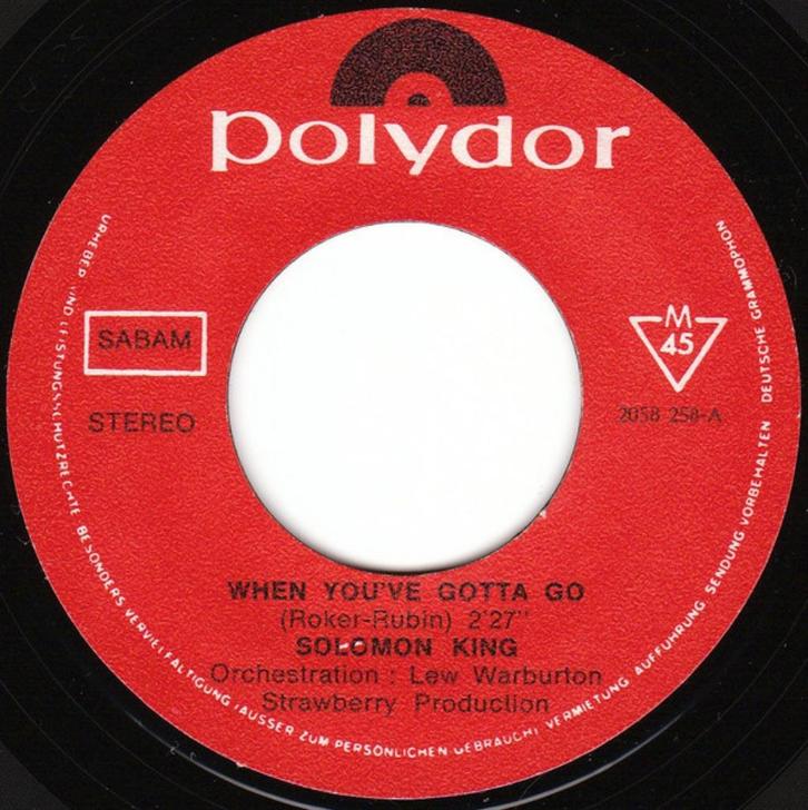Solomon King – When You've Gotta Go, Cd's en Dvd's, Vinyl Singles, Gebruikt, Single, Pop, 7 inch, Ophalen of Verzenden