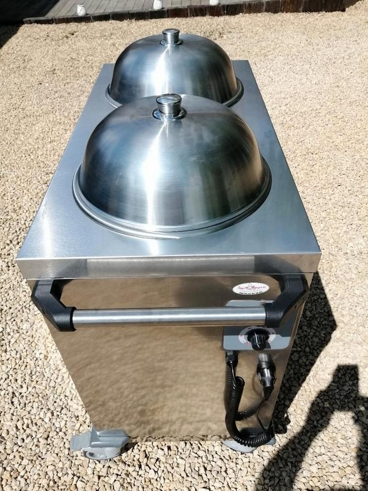 Nieuwe mobiele wagen met 2 silo's voor bordenwarmer, Zakelijke goederen, Horeca | Keukenapparatuur, Inox Meubilair, Ophalen