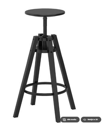 4x Dalfred- Barkruk, zwart 63-74cm - IKEA, Huis en Inrichting, Ophalen, Zo goed als nieuw