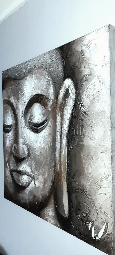 Cadre 80x80x4 bouddha peinture moderne unique à voir ️️️↙️, Antiek en Kunst, Kunst | Schilderijen | Abstract, Ophalen