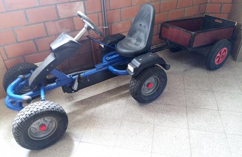 zware gocart Mammoet + sterke kiep-aanhanger Berg, Kinderen en Baby's, Speelgoed | Buiten | Skelters, Gebruikt, Mammoet, Met kar of aanhanger