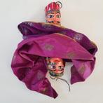 Houten Indiase pop met onder en boven een hoofd, Antiek en Kunst, Ophalen of Verzenden
