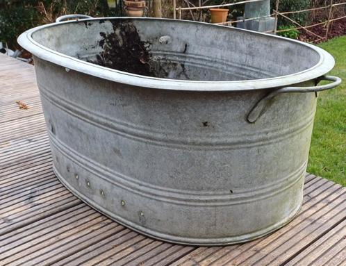 Antieke zinken baden, rond en ovaal., Tuin en Terras, Bloembakken en Plantenbakken, Rond, Ophalen