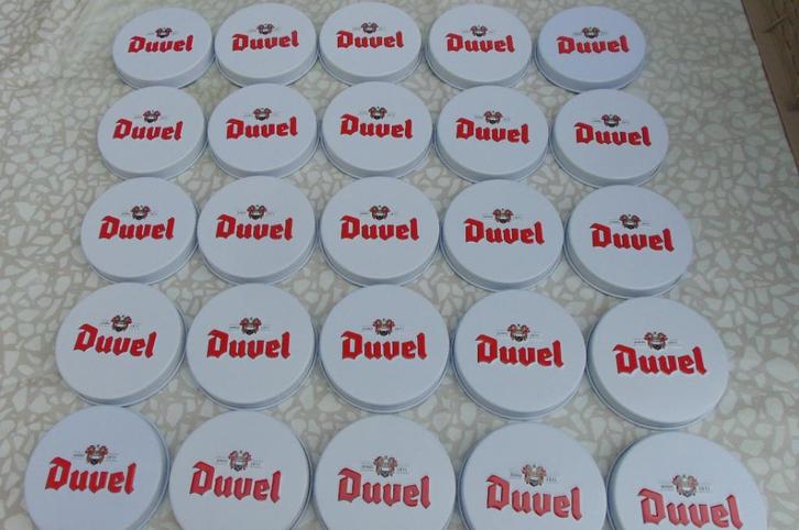 100 Metalen Duvel deksels, Verzamelen, Biermerken, Nieuw, Reclamebord, Plaat of Schild, Duvel, Ophalen of Verzenden