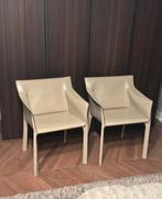 2x Matteo Grassi 'Coco' stoel, Huis en Inrichting, Stoelen, Ophalen, Grijs, Leer