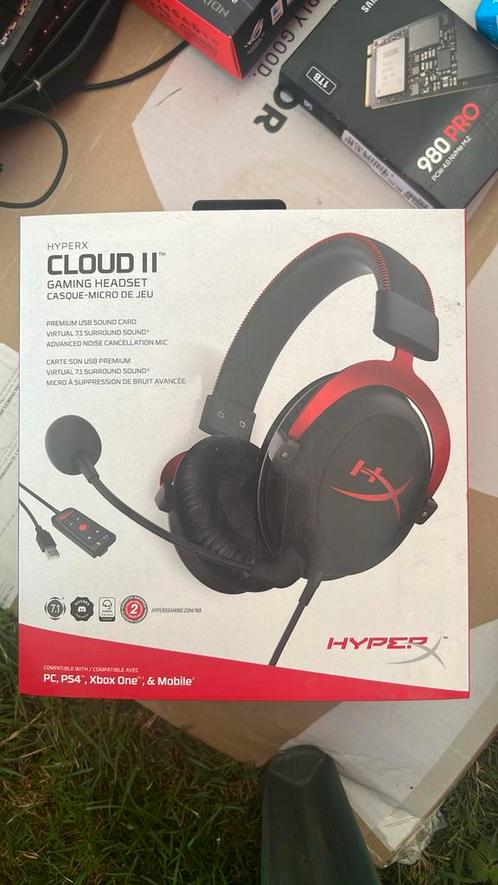 Hyper X Cloud II casque Gaming PC, Ps4, Xbox One, Computers en Software, Headsets, Gebruikt, Over-ear, Bedraad, Gaming headset