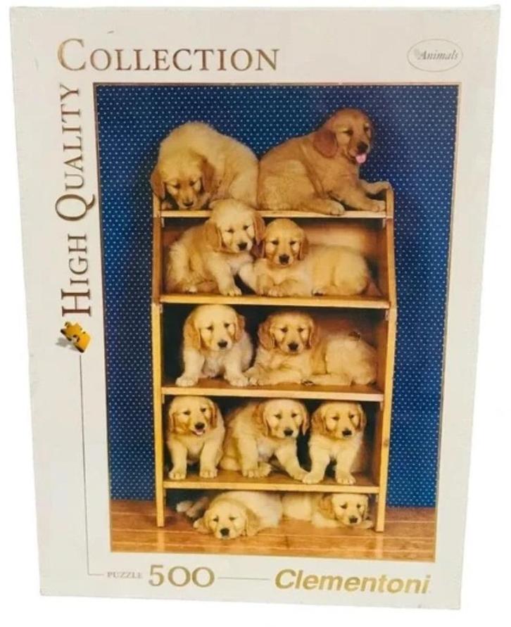 Puzzel met labrador pups  500 st., Hobby en Vrije tijd, Denksport en Puzzels, Zo goed als nieuw, Legpuzzel, 500 t/m 1500 stukjes