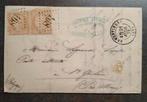 Lettre/enveloppe de 1872 collection double timbres cérès, Ophalen of Verzenden, Brief