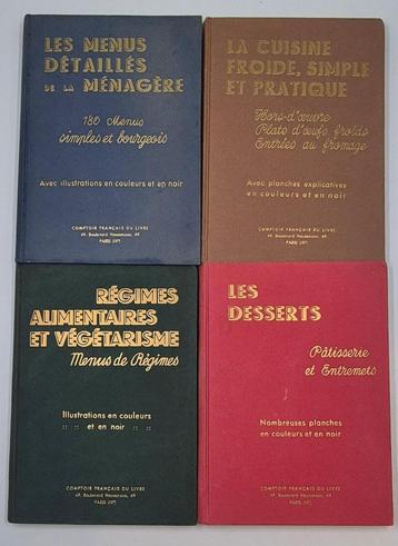 7 livres de cuisine illustrés en couleur des années 60. beschikbaar voor biedingen
