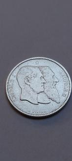 Prachtige  munt 2 koningen leopold l en ll  1 franc 1880, Postzegels en Munten, Ophalen of Verzenden