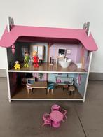 Poppenhuis + inhoud, Ophalen, Zo goed als nieuw, Poppenhuis