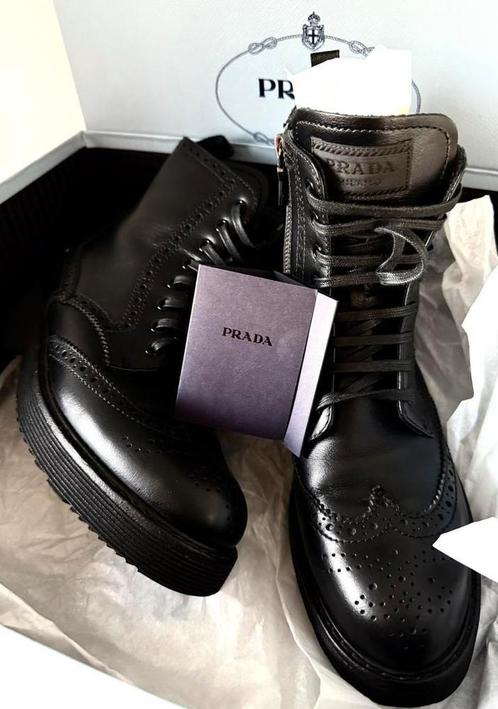 PRADA BIKER BOOTS, 38, (NEW €1.400) ORIGINEEL, NIEUW💖💖💖, Kleding | Dames, Schoenen, Nieuw, Lage of Enkellaarzen, Zwart, Ophalen of Verzenden